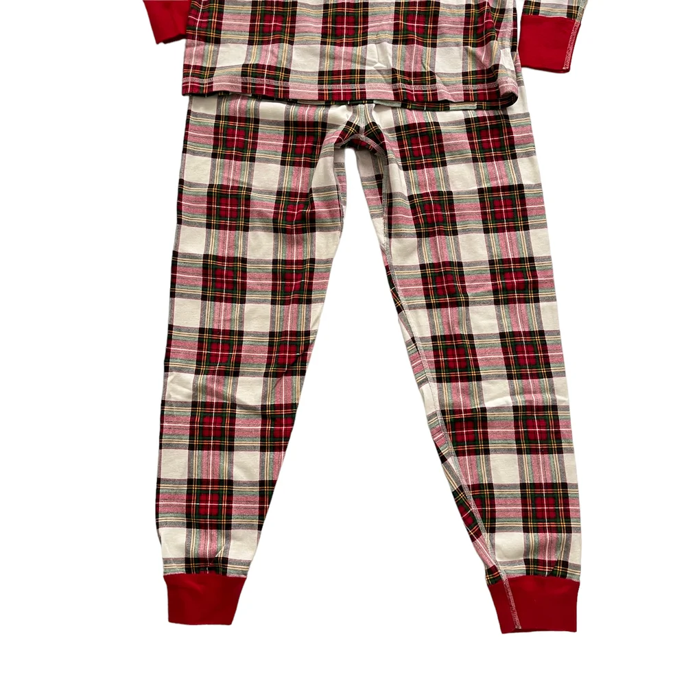 Hanna Andersson Organic Cotton Soft Plaid Matching Pajama Set Women Size XLarge